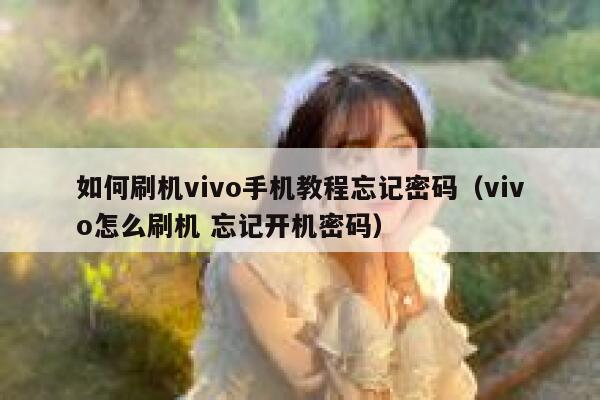 如何刷机vivo手机教程忘记密码（vivo怎么刷机 忘记开机密码） 第1张