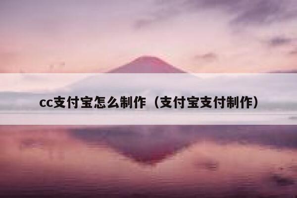 cc支付宝怎么制作（支付宝支付制作） 第1张