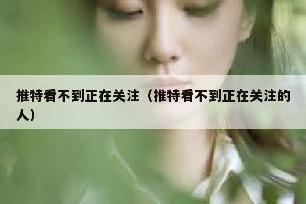 推特看不到正在关注（推特看不到正在关注的人） 第1张
