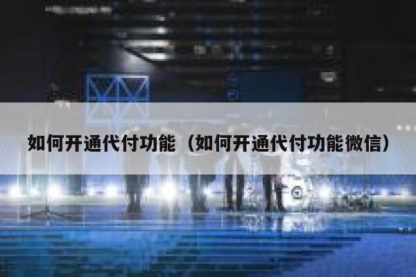 如何开通代付功能（如何开通代付功能微信） 第1张