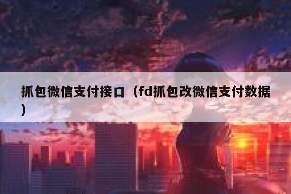 抓包微信支付接口（fd抓包改微信支付数据） 第1张