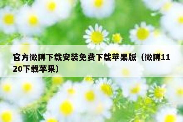 官方微博下载安装免费下载苹果版(微博1120下载苹果) 第1张 官方微博下载安装免费下载苹果版(微博1120下载苹果) 第1张