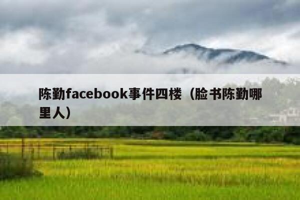 陈勤facebook事件四楼（脸书陈勤哪里人） 第1张
