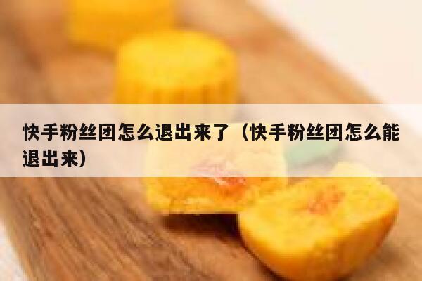 快手粉丝团怎么退出来了（快手粉丝团怎么能退出来） 第1张