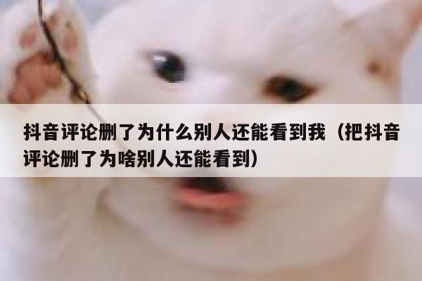 抖音评论删了为什么别人还能看到我（把抖音评论删了为啥别人还能看到） 第1张