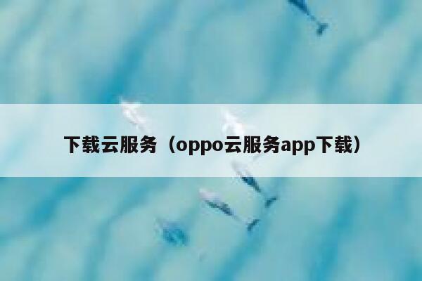 下载云服务（oppo云服务app下载） 第1张