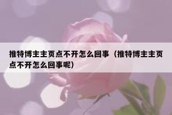 推特博主主页点不开怎么回事（推特博主主页点不开怎么回事呢） 第1张