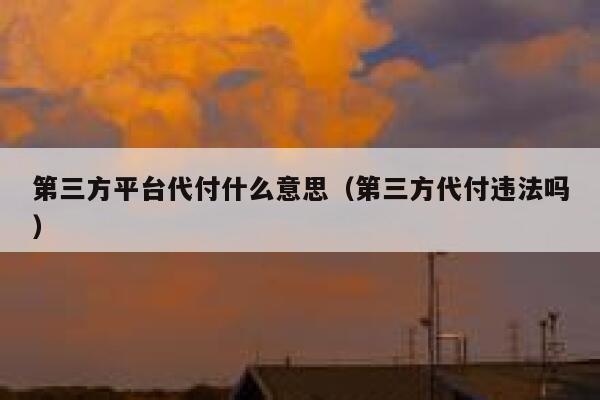 第三方平台代付什么意思（第三方代付违法吗） 第1张