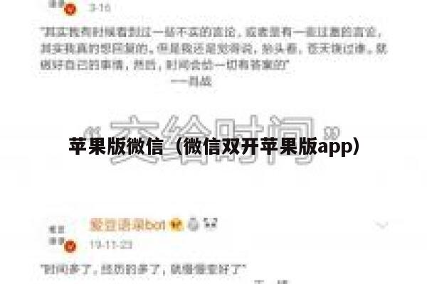 苹果版微信（微信双开苹果版app） 第1张