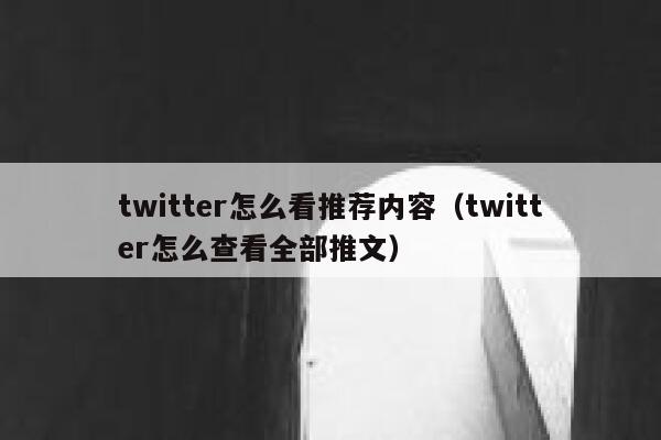 twitter怎么看推荐内容（twitter怎么查看全部推文） 第1张