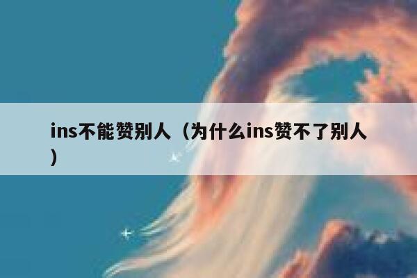 ins不能赞别人（为什么ins赞不了别人） 第1张