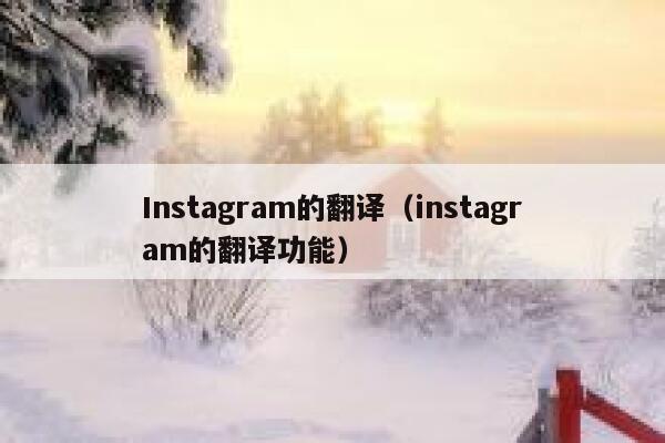 Instagram的翻译（instagram的翻译功能） 第1张