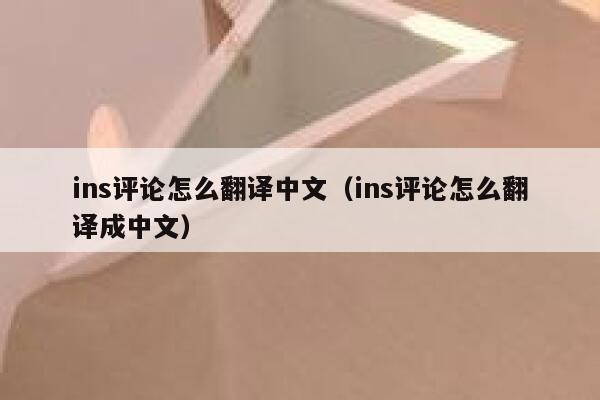 ins评论怎么翻译中文（ins评论怎么翻译成中文） 第1张