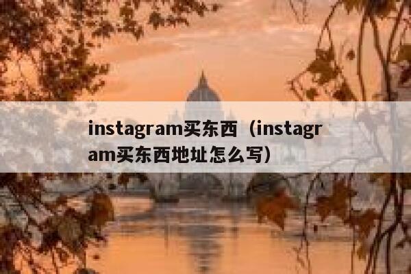 instagram买东西（instagram买东西地址怎么写） 第1张