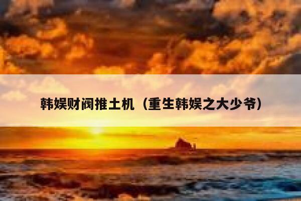 韩娱财阀推土机（重生韩娱之大少爷） 第1张
