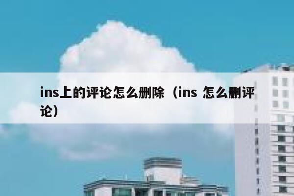 ins上的评论怎么删除（ins 怎么删评论） 第1张