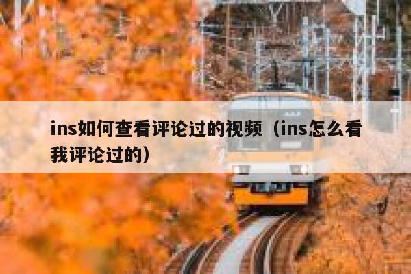 ins如何查看评论过的视频（ins怎么看我评论过的） 第1张