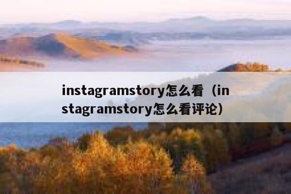 instagramstory怎么看（instagramstory怎么看评论） 第1张