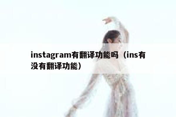 instagram有翻译功能吗（ins有没有翻译功能） 第1张