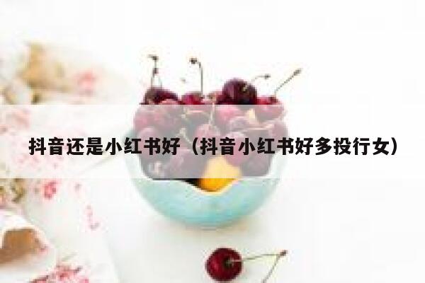 抖音还是小红书好（抖音小红书好多投行女） 第1张