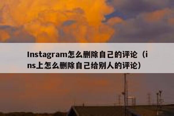 Instagram怎么删除自己的评论（ins上怎么删除自己给别人的评论） 第1张