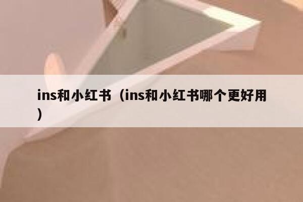 ins和小红书（ins和小红书哪个更好用） 第1张