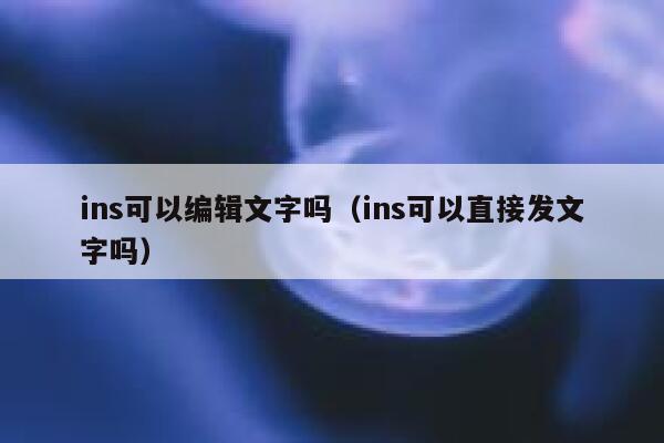 ins可以编辑文字吗（ins可以直接发文字吗） 第1张