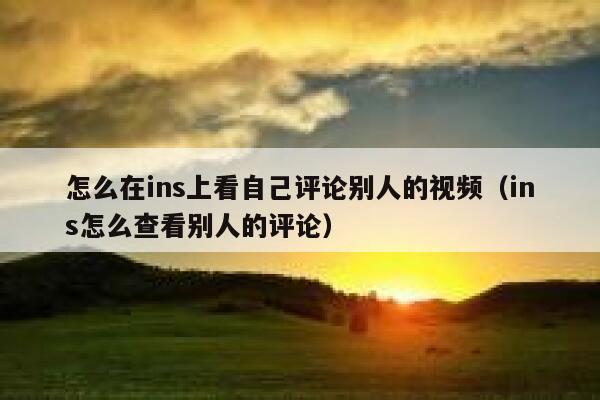 怎么在ins上看自己评论别人的视频（ins怎么查看别人的评论） 第1张