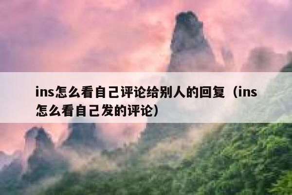 ins怎么看自己评论给别人的回复（ins怎么看自己发的评论） 第1张