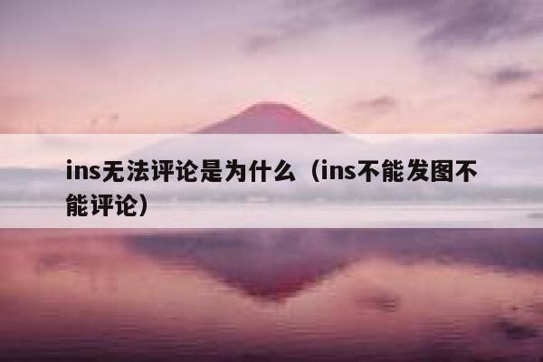 ins无法评论是为什么（ins不能发图不能评论） 第1张