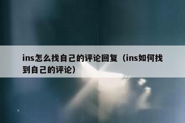 ins怎么找自己的评论回复（ins如何找到自己的评论） 第1张