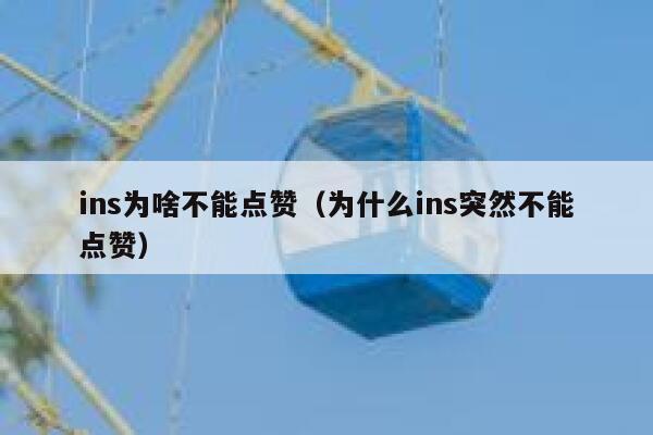 ins为啥不能点赞（为什么ins突然不能点赞） 第1张