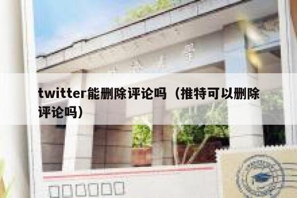 twitter能删除评论吗（推特可以删除评论吗） 第1张