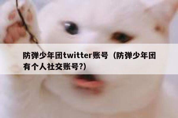 防弹少年团twitter账号（防弹少年团有个人社交账号?） 第1张