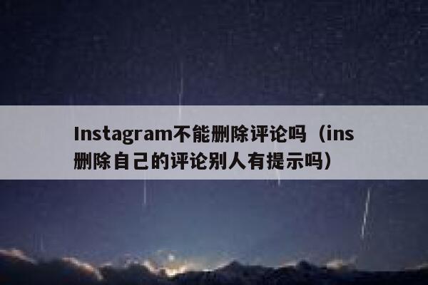 Instagram不能删除评论吗（ins删除自己的评论别人有提示吗） 第1张