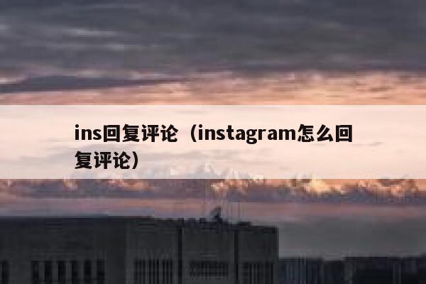 ins回复评论（instagram怎么回复评论） 第1张