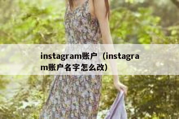 instagram账户（instagram账户名字怎么改） 第1张