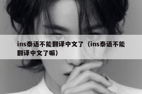 ins泰语不能翻译中文了（ins泰语不能翻译中文了嘛） 第1张
