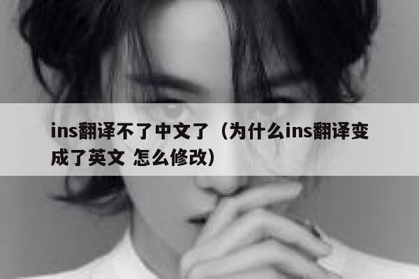 ins翻译不了中文了（为什么ins翻译变成了英文 怎么修改） 第1张