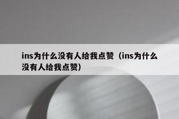 ins为什么没有人给我点赞（ins为什么没有人给我点赞） 第1张