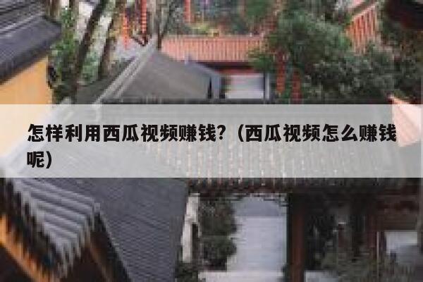 怎样利用西瓜视频赚钱?（西瓜视频怎么赚钱呢） 第1张