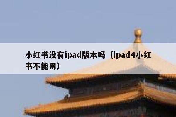 小红书没有ipad版本吗（ipad4小红书不能用） 第1张