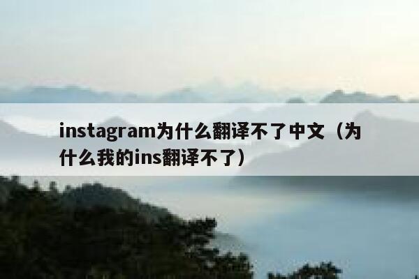 instagram为什么翻译不了中文(为什么我的ins翻译不了) 第1张 instagram为什么翻译不了中文(为什么我的ins翻译不了) 第1张