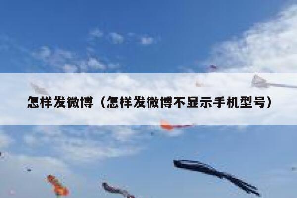 怎样发微博（怎样发微博不显示手机型号） 第1张