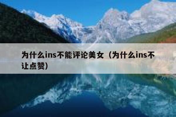 为什么ins不能评论美女（为什么ins不让点赞） 第1张