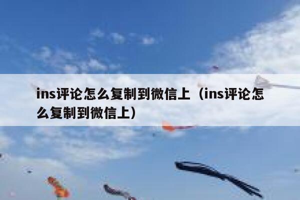 ins评论怎么复制到微信上（ins评论怎么复制到微信上） 第1张