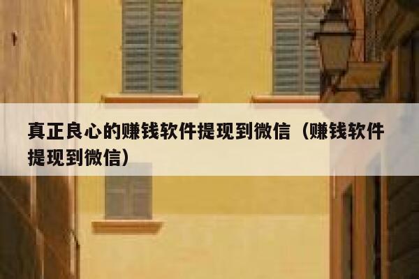 真正良心的赚钱软件提现到微信（赚钱软件 提现到微信） 第1张