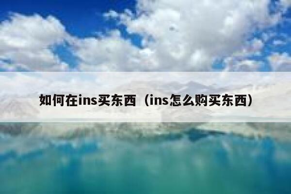 如何在ins买东西（ins怎么购买东西） 第1张