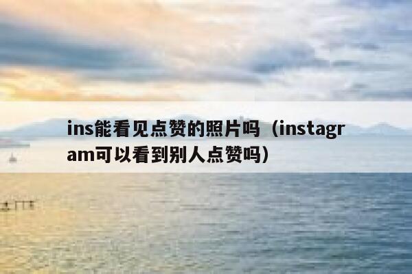 ins能看见点赞的照片吗（instagram可以看到别人点赞吗） 第1张