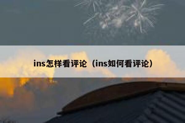 ins怎样看评论（ins如何看评论） 第1张